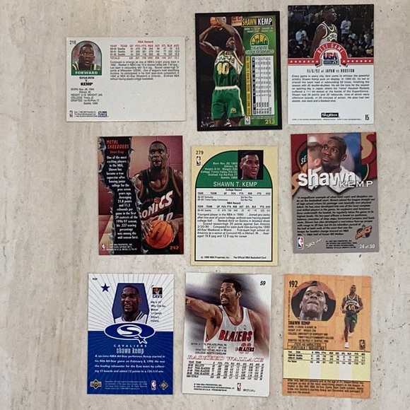 Shawn Kemp 1990 Basketball Cards Rookie NBA Hoops 279 Seattle Supersonics - Picture 9 of 16